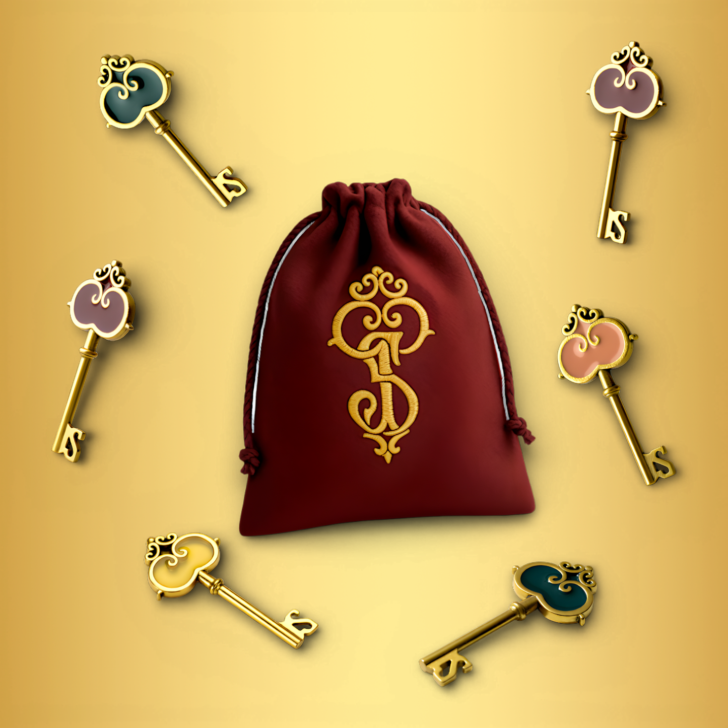 STATUS: Deluxe Metal Keys & Velvet Bag (Pre-Order)